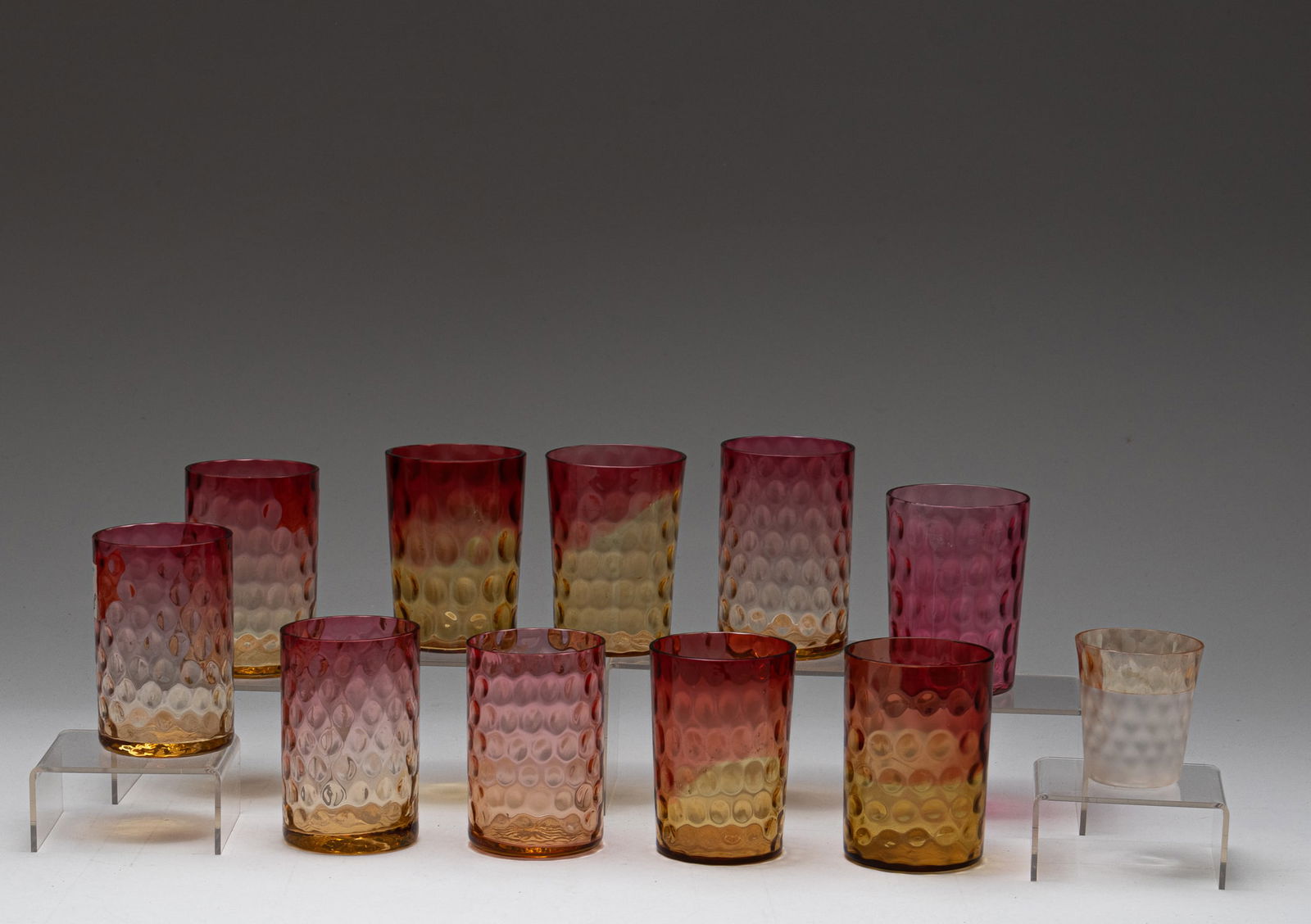 11 EAPG STAINED GLASS TUMBLERS (1 of 1)