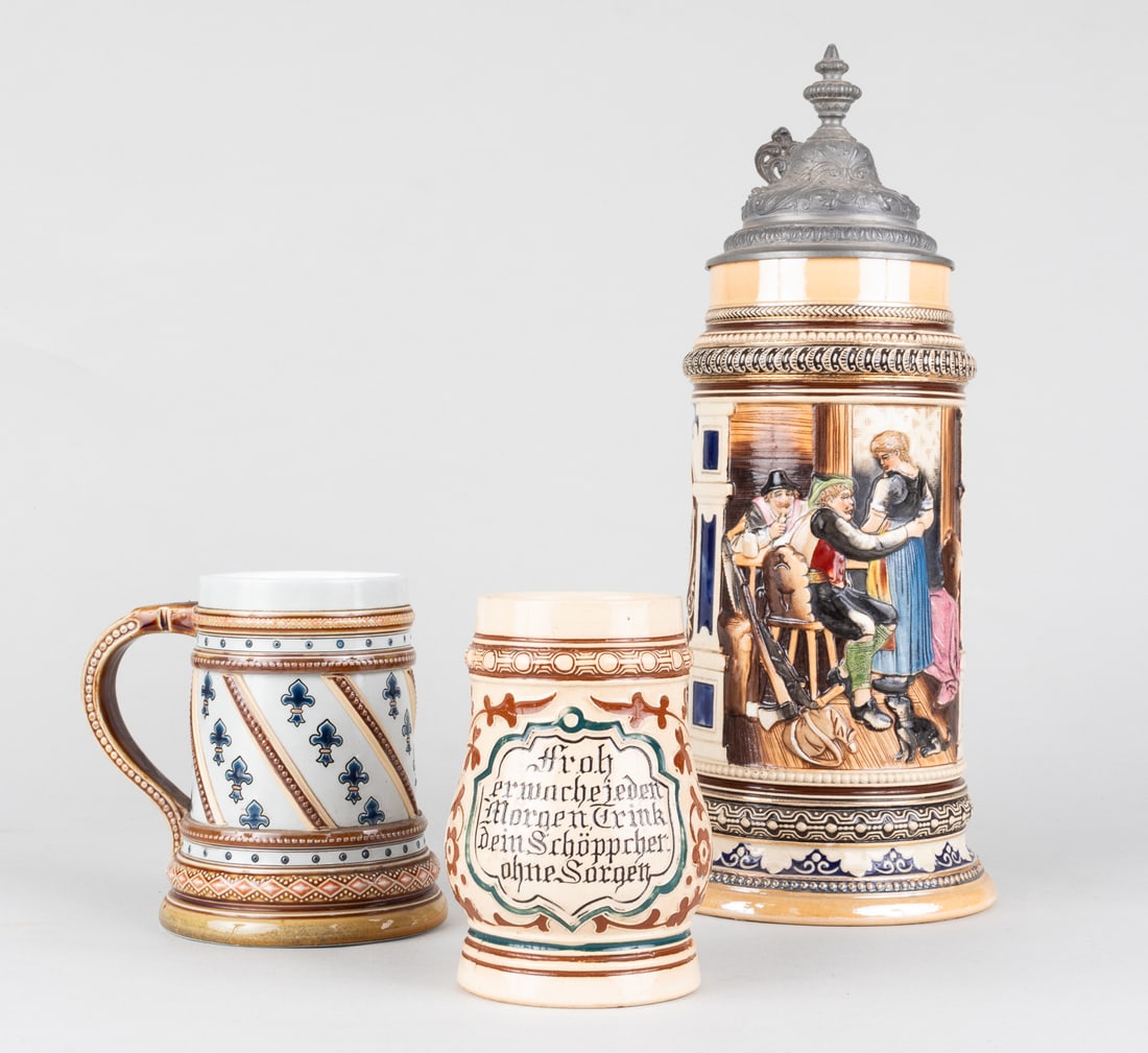 THREE GERMAN BEER STEINS (1 of 1)
