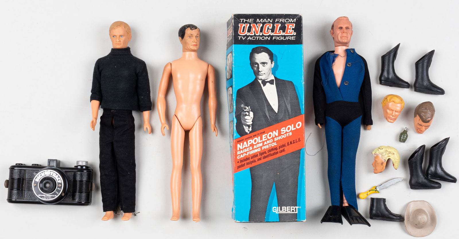 NAPOLEON SOLO - ILLYA KURYAKIN GILBERT FIGURES - DICK TRACY CAMERA (1 of 3)