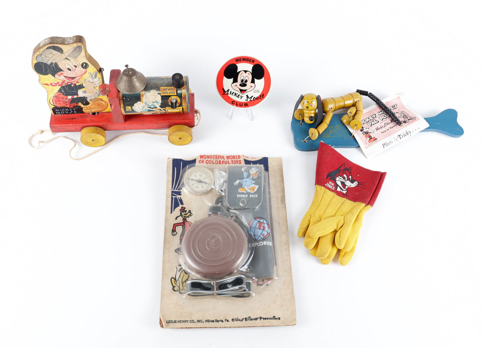 4 MICKEY MOUSE TOYS & 1 DONALD DUCK TOY SET (1 of 3)