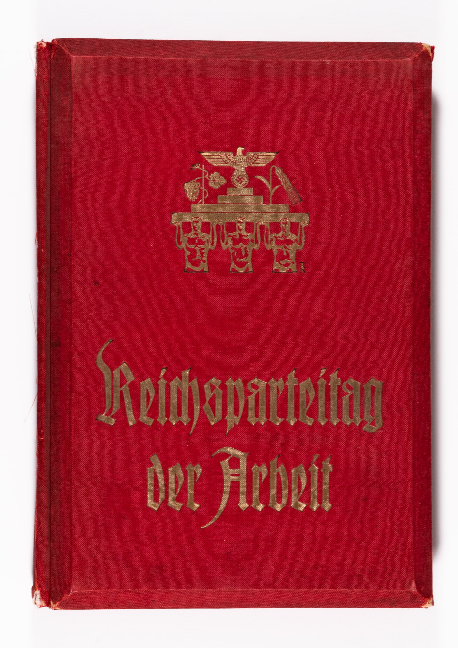 REICHSPARTEITAG DER ARBEIT WWII STEREOBOOK: Reichsparteitag Der Arbeit [Reich Party Rally of Labor] Raumbild-Verlag by Pitter Gern, 1937, with 99 Raumbild-Aufnahmen by Heinrich Hoffman, the first 22 photos are affixed to pages in the book, orig
