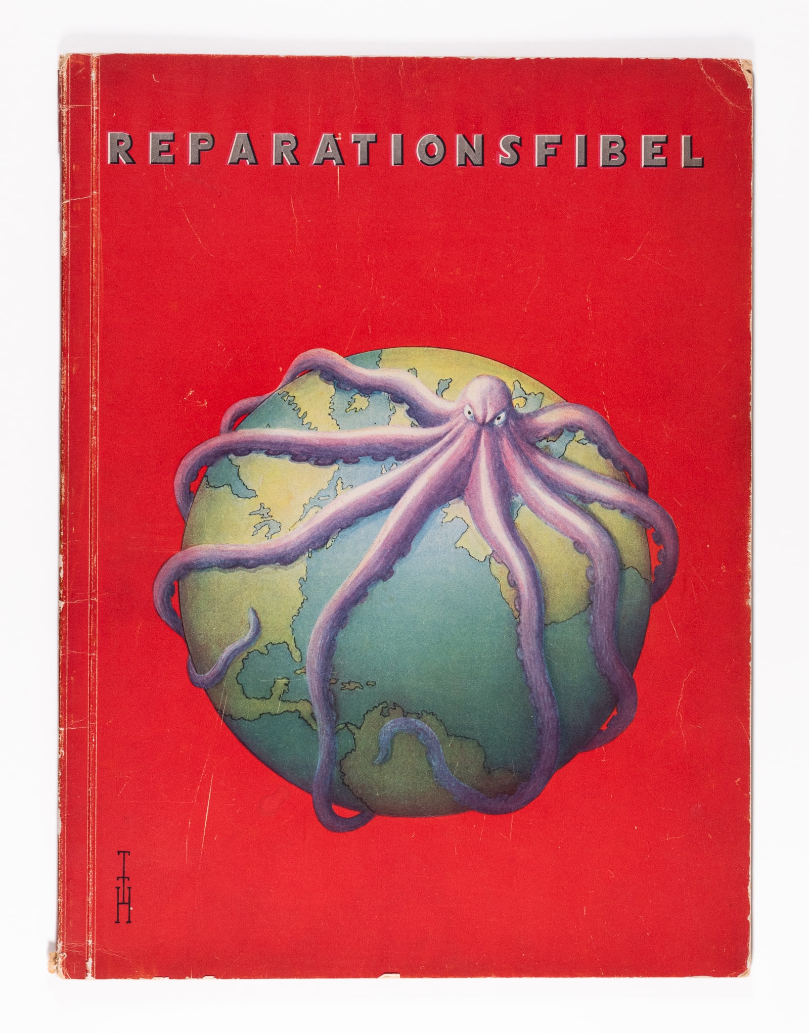 REPARATIONSFIBEL GERMAN BOOK: German interwar book titled 'Reparationsfibel' pictures by O. Garvens, published by Broschek & Co., 1931, includes illustrations and cartoons depicting the struggles Germany faced due to the Treaty of