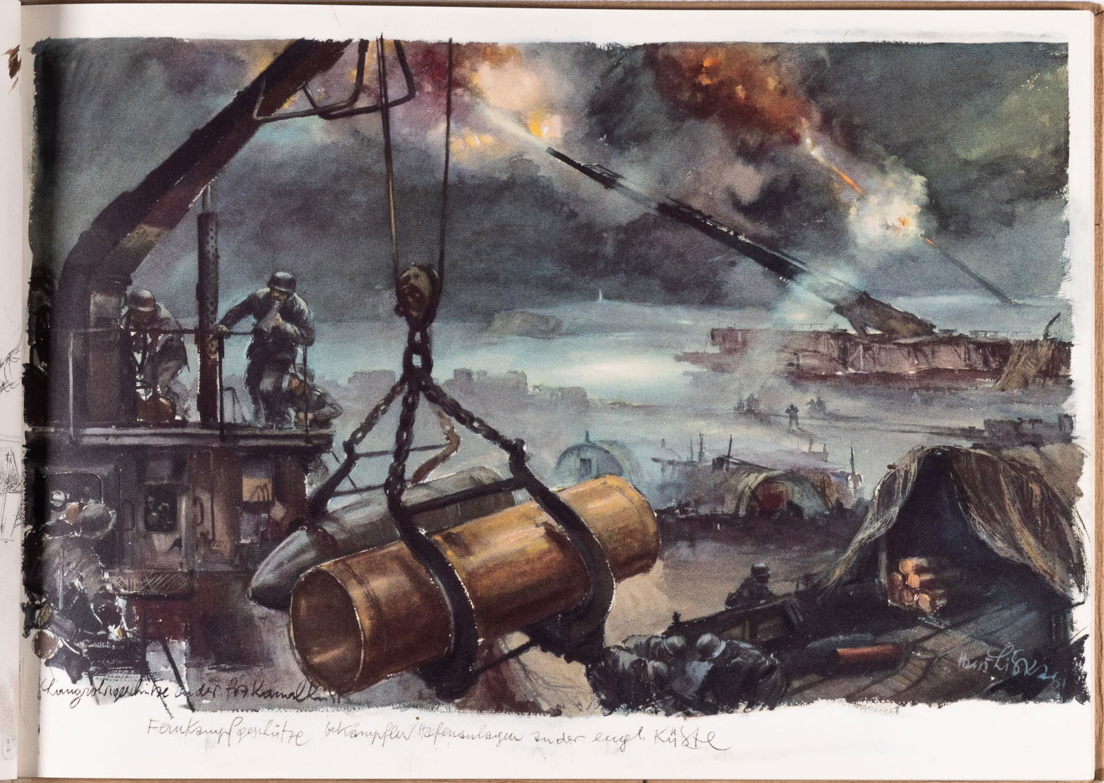 HANS LISKA WWII GERMAN FRONTLINES SKETCHBOOK: Compiled sketchbook 'Hans Liska', artwork by Hans Liska (1907-1983), a front line war reporter during WWII, published by Verlag Dr. Buhrbanck & Co., Berlin, offset printing by Carl Werner Reichenbach,