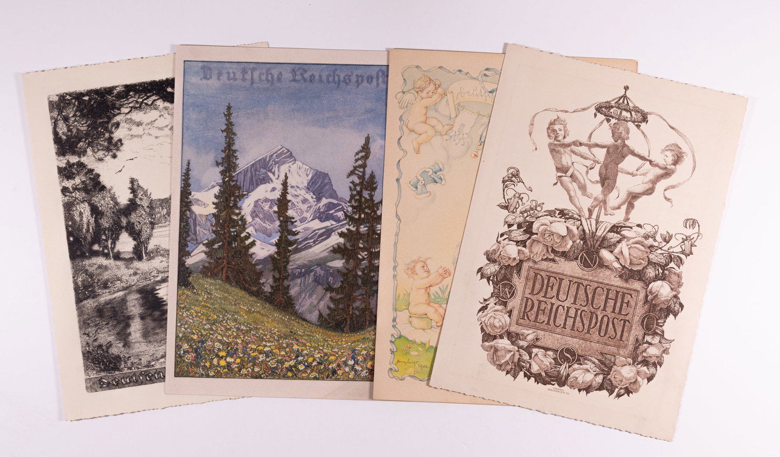 4 THIRD REICH NAZI TELEGRAMS: Four German telegrams, one telegram from 1937, sending wedding wishes to a couple. The back cover shows a bold Nazi eagle clutching on oak leaf wreath with a mobile swastika. The second telegram featu
