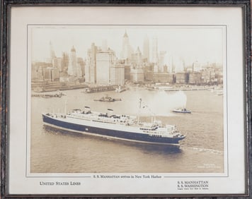 S.S. MANHATTAN IN NEW YORK HARBOR