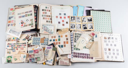 BOX LOT STAMPS AND STAMP ALBUMS