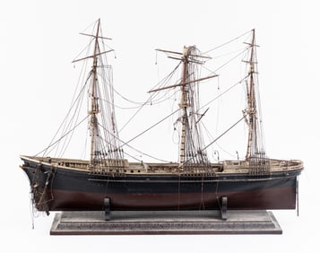 WOODEN MODEL GALLEON-TYPE SHIP