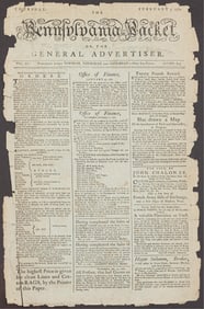 1782 ISSUE OF DUNLAP'S PENNSYLVANIA PACKET