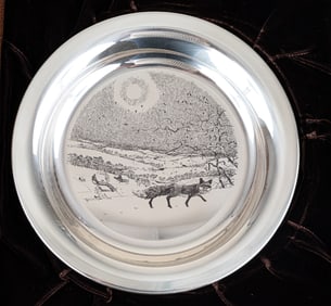 JAMES WYETH WINTER FOX STERLING PLATE