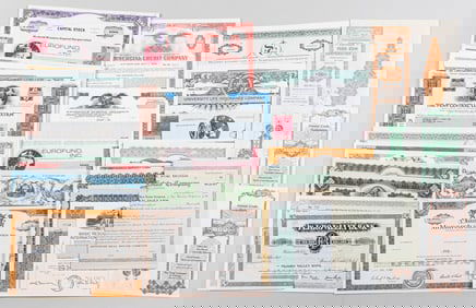 60 BANK AND INSURANCE STOCK CERTIFICATES