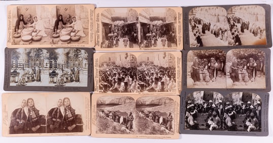 9 PALESTINE STEREOCARDS 1900S