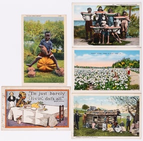 5 BLACK AMERICANA POSTCARDS