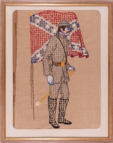 CONFEDERATE SOLDIER CROSS STITCH TAPESTRY