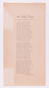 THE SOLDIER'S FRIEND CIVIL WAR BROADSIDE