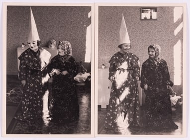 VINTAGE BIZARRE PHOTOGRAPHS MASKED & HOODED GIRL
