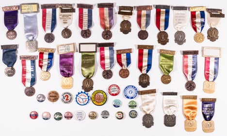 STEELWORKERS LABOR UNION RIBBONS AND BUTTONS