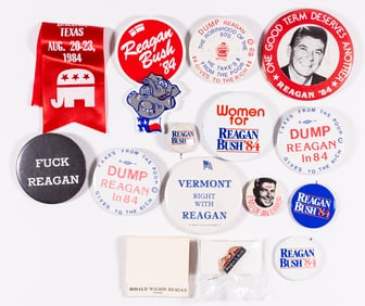 13 RONALD REAGAN CAMPAIGN BUTTONS