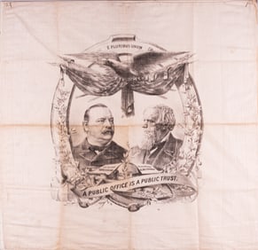 1888 GROVER CLEVELAND & THURMAN CAMPAIGN BANDANA