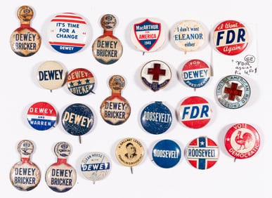 24x 1940S PRESIDENTIAL CAMPAIGN BUTTONS