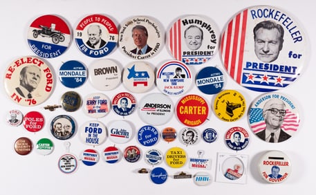 46 VINTAGE PRESIDENTIAL CAMPAIGN BUTTONS