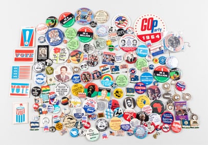 50+ POLITICAL BUTTONS