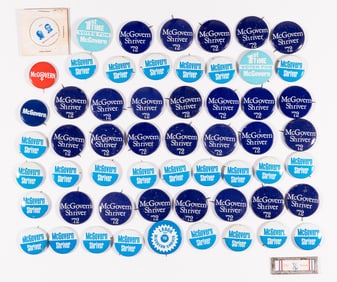 58 MCGOVERN SHRIVER POLITICAL CAMPAIGN BUTTONS