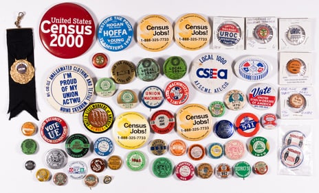 61 UNION WORKER BUTTONS