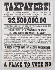 ANTI-CONSTITUTIONAL CONGRESS BROADSIDE 1910S