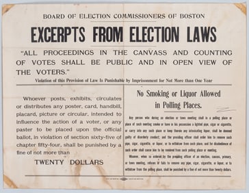 BOSTON VOTER LAWS BROADSIDE