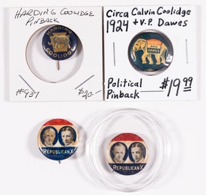COOLIDGE AND DAWES PRESIDENTIAL CAMPAIGN BUTTONS (3)