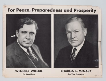 WILLKIE & MCNARY JUGATE 1940 CAMPAIGN POSTER