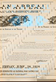 WOODROW WILSON THE PRESIDENT'S APPEAL POSTER WWI