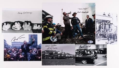 6 AUTOGRAPHED PHOTOS ICONS OF THE 20TH CENTURY