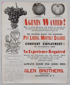 NURSERY EMPLOYMENT POSTER LATE 1880S