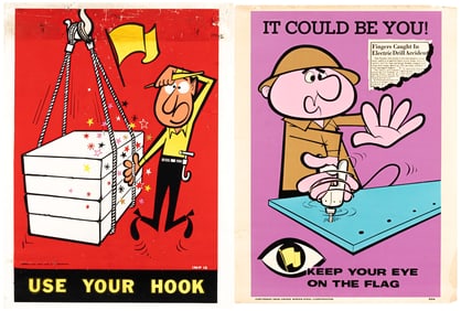 TWO 1950's UNITED STATES STEEL SAFETY POSTERS