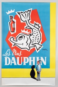 FRENCH WINE LES VINS DAUPHIN POSTER