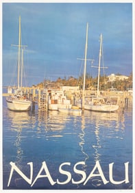 1968 NASSAU BAHAMAS TRAVEL POSTER