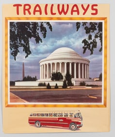 2 TRAILWAYS BUS POSTERS