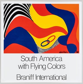 BRANIFF INTERNATIONAL CALDER TRAVEL POSTER