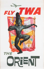FLY TWA ORIENT AD POSTER