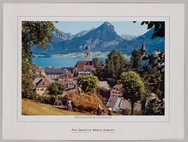 LOT OF 4 PAN AMERICAN AIRLINES ADVERTISEMENT POSTERS 1950S