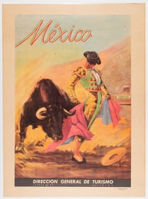 MEXICAN TRAVEL POSTER WITH BULLFIGHTER