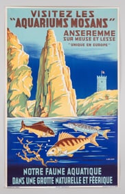 VISITEZ LES AQUARIUM MOSANS TRAVEL POSTER