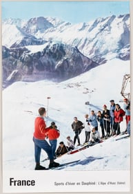 FRENCH ALPS SKI TRAVEL POSTER