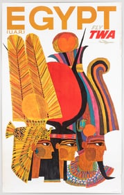 UAR EGYPT FLY TWA TRAVEL POSTER