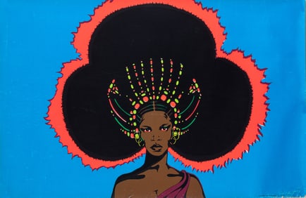 AFRO QUEEN BLACK POWER BLACKLIGHT POSTER