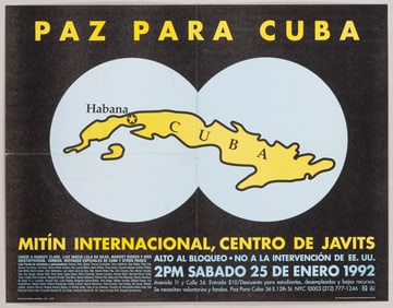 PAZ PARA CUBA - PEACE FOR CUBA POSTER