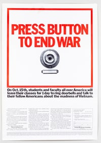 PRESS BUTTON TO END WAR POSTER