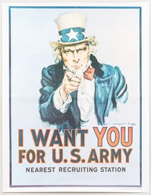 VIETNAM WAR UNCLE SAM 'I WANT YOU' POSTER JAMES MONTGOMERY FLAGG