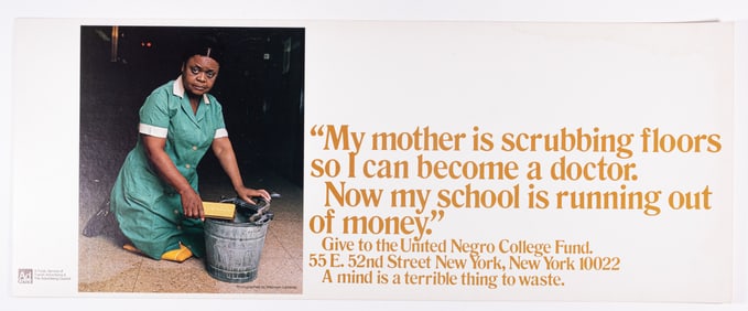 UNITED NEGRO COLLEGE FUND DONATION POSTER